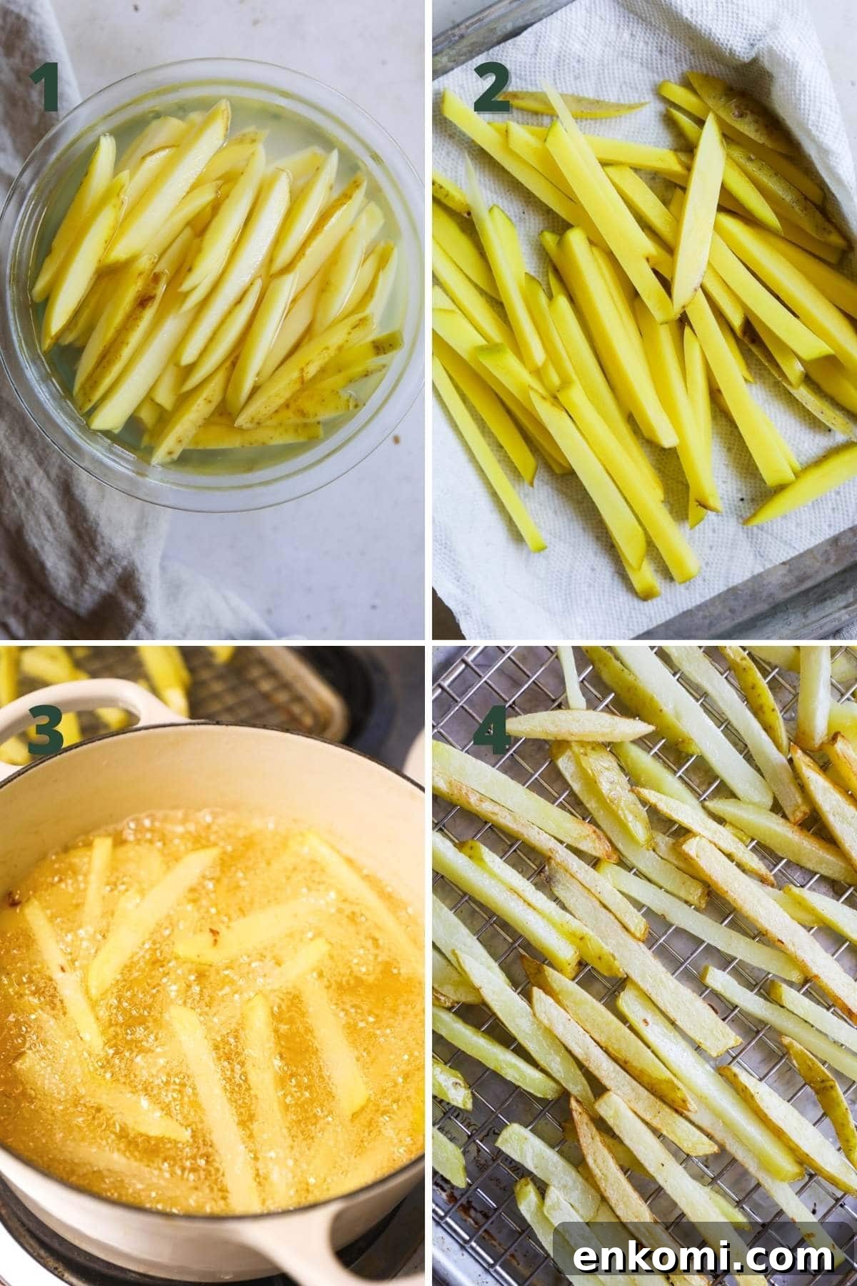 Crispy Homemade Seasoned French Fries 4 Steps to make classic seasoned French fries.