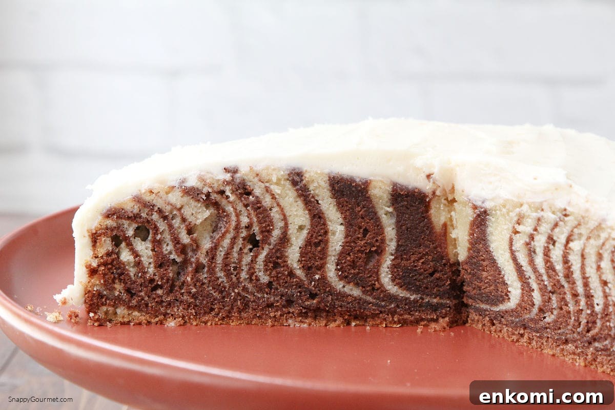 Zebra Cake Zebra Cake on cake stand