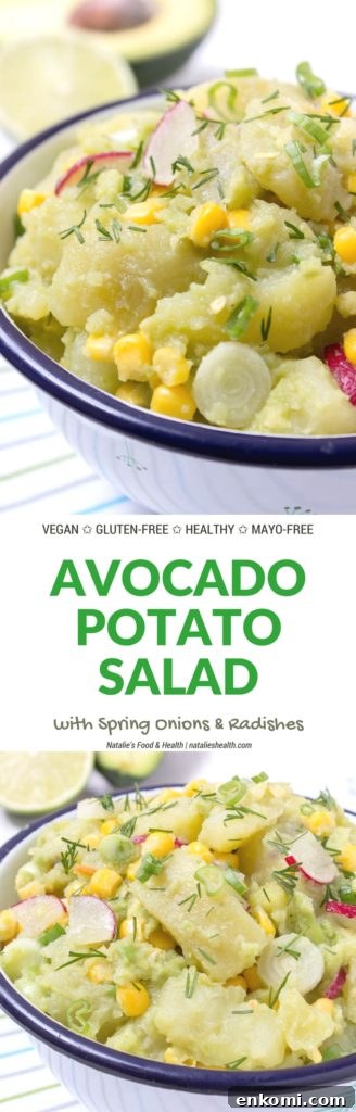 Creamy Avocado Potato Salad with Fresh Herbs 7 Creamy no-mayo Avocado Potato Salad with Spring Onions and Radishes