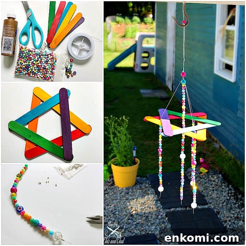 wind chime kids craft collage.