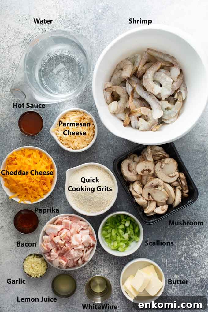 Spicy Valentine's Day Menu for a Romantic Dinner at Home 4 Shrimp and grits ingredients