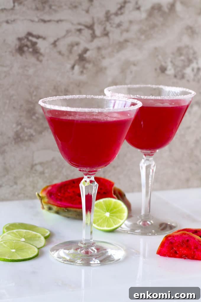 Spicy Valentine's Day Menu for a Romantic Dinner at Home 10 Prickly pear margarita close-up