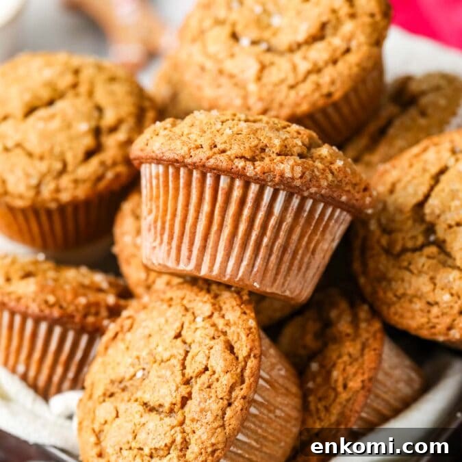 30 Muffin Recipes: Sweet, Savory & Seasonal Ideas 24 Pile of gingerbread muffins in a bowl.