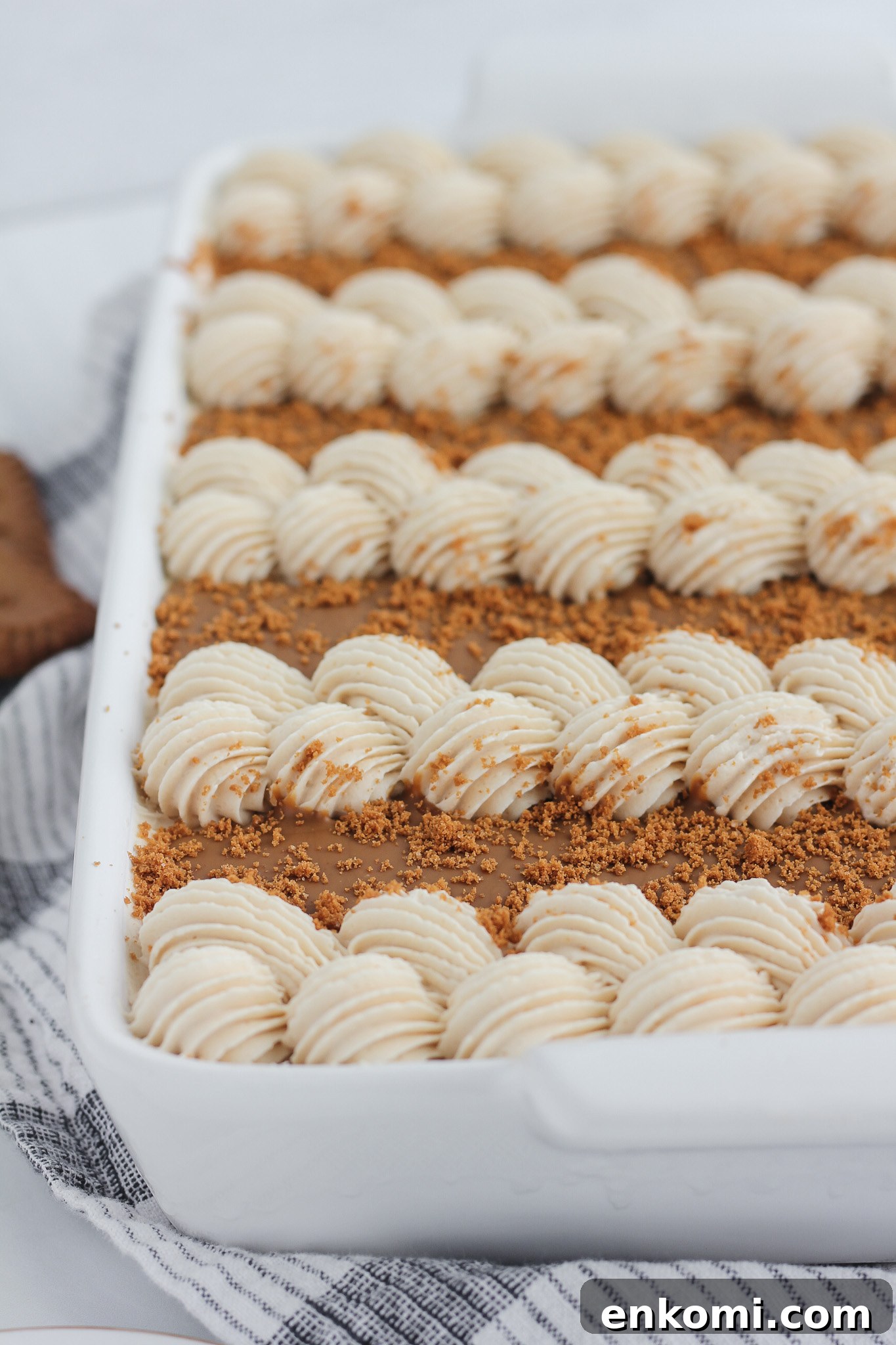 Biscoff cake top view