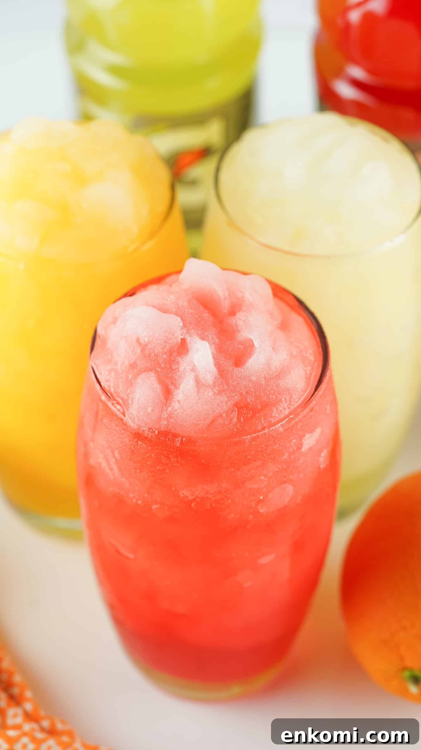 Gatorade Slushie Recipe: 3 Ingredients for Icy Drinks 4 gatorade slushies on white table