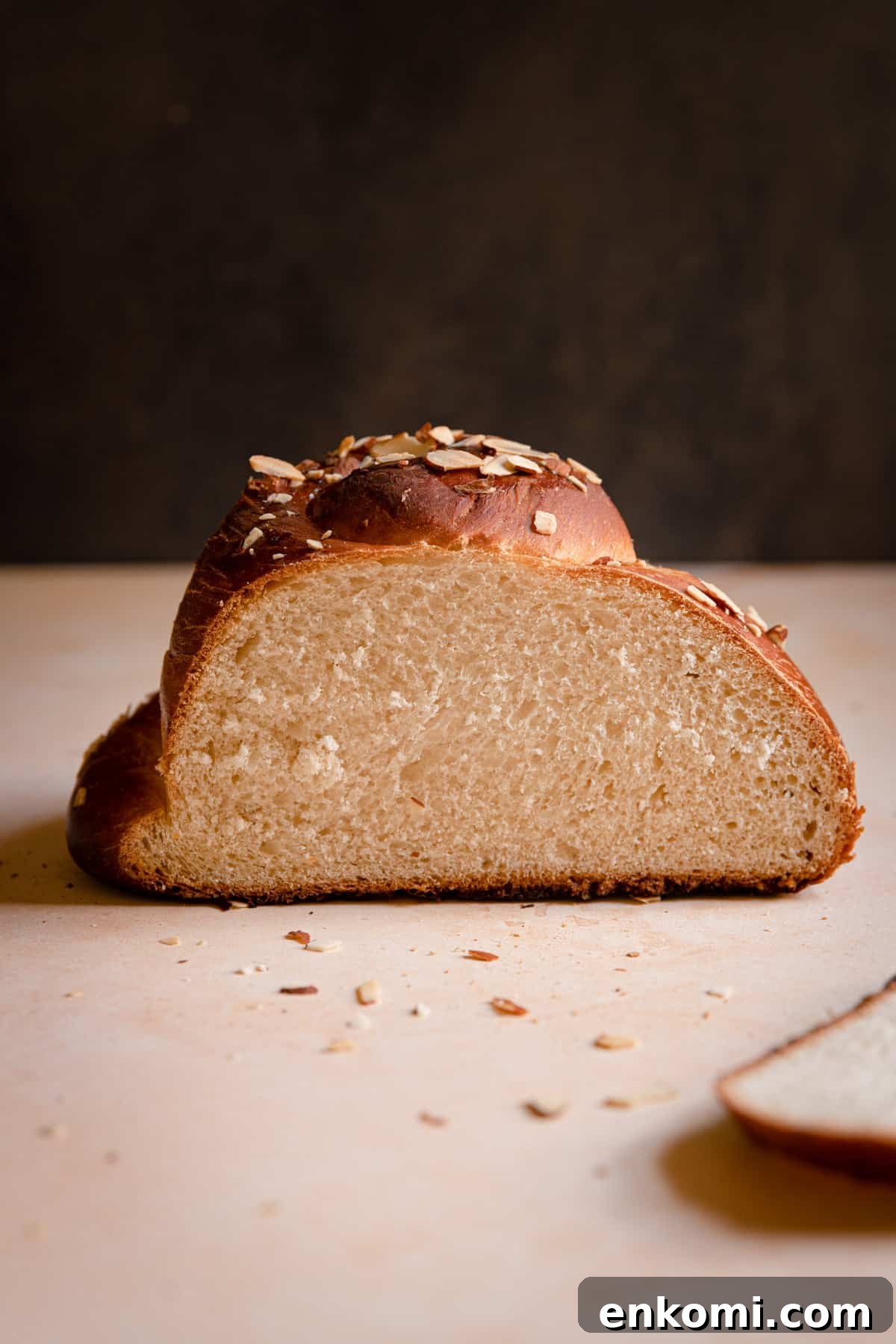 front view of sweet sliced bread